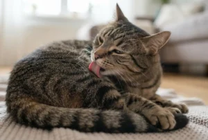 My Cat Grooming Herself